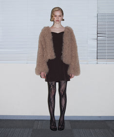 VOLUME TULLE JACKET  ベージュ 正面全身
