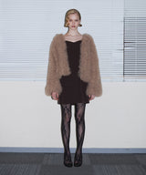VOLUME TULLE JACKET  ベージュ 正面全身