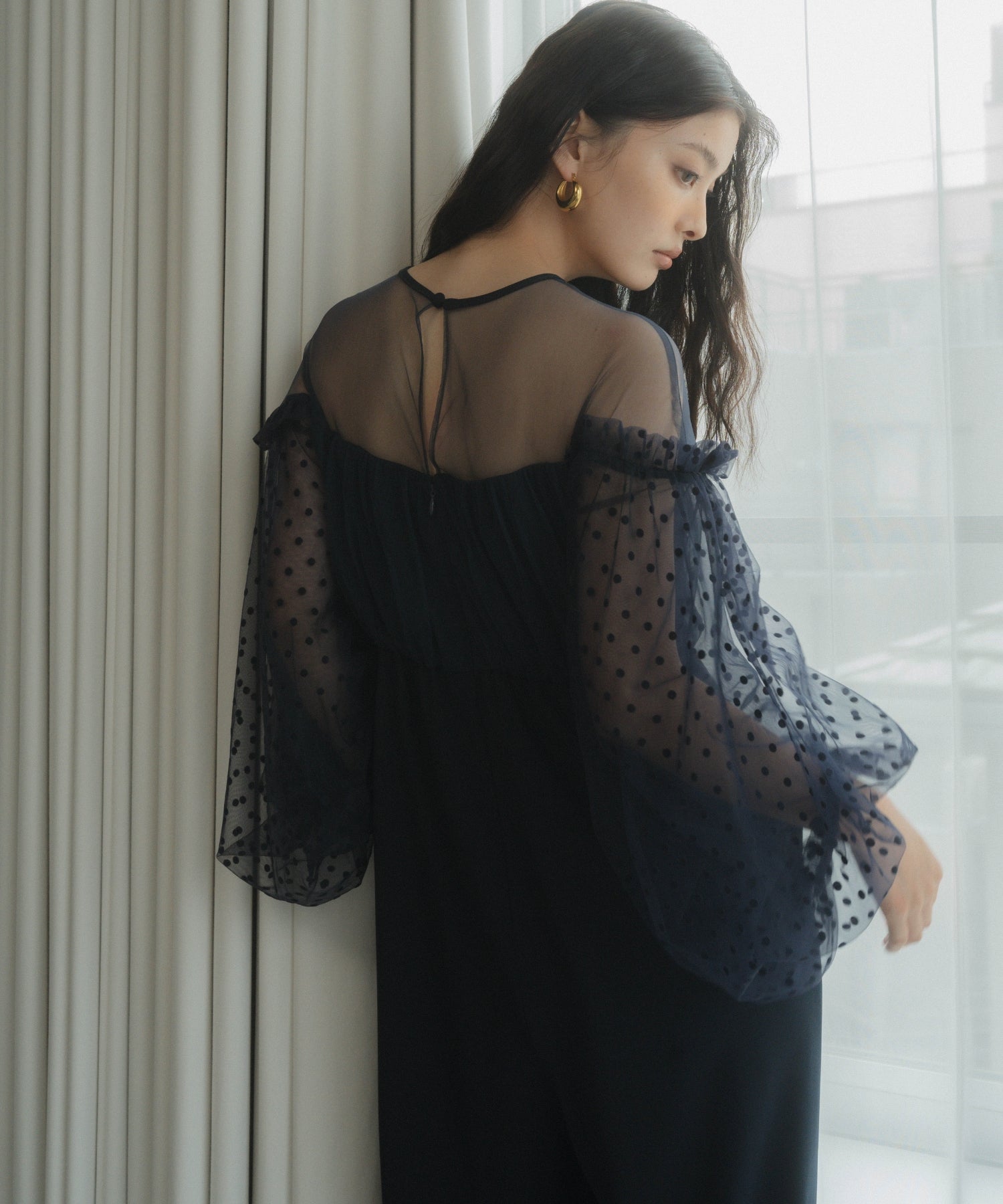 FLOCKY DOT PANTS DRESS