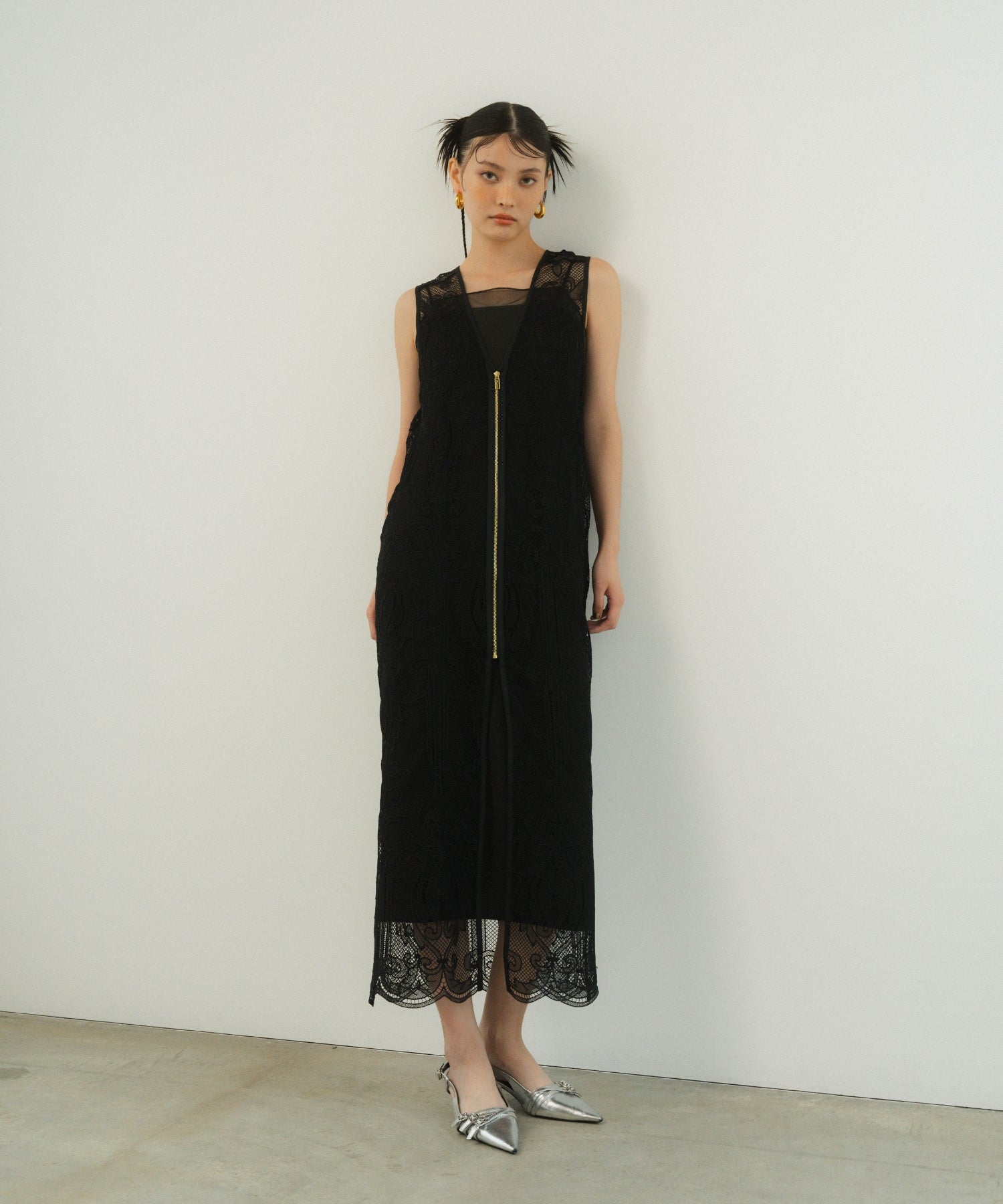 CHEMICAL LACE ZIPPER DRESS