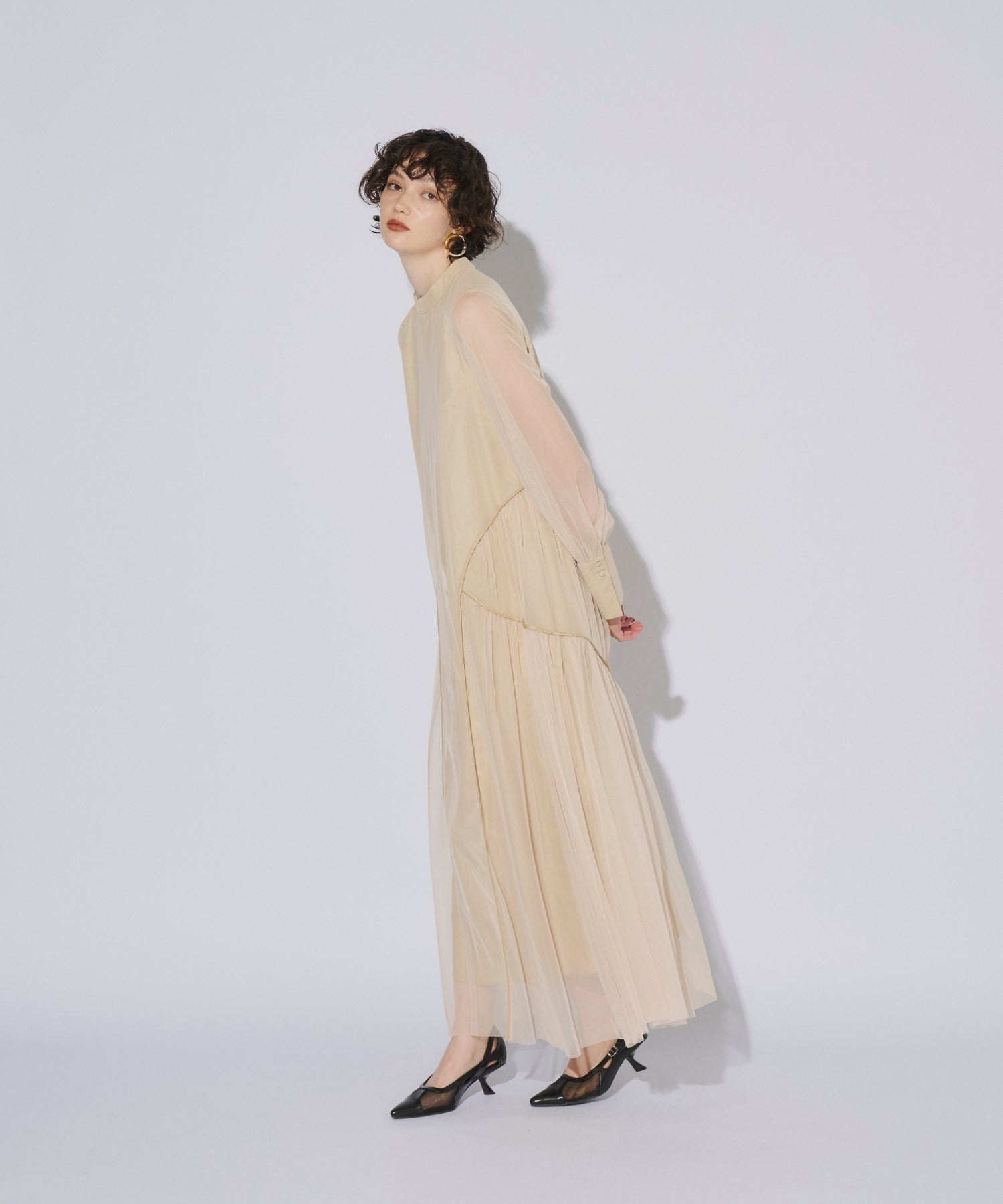 PIPING TULLE DRESS