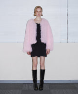 VOLUME TULLE JACKET ピンク 正面全身