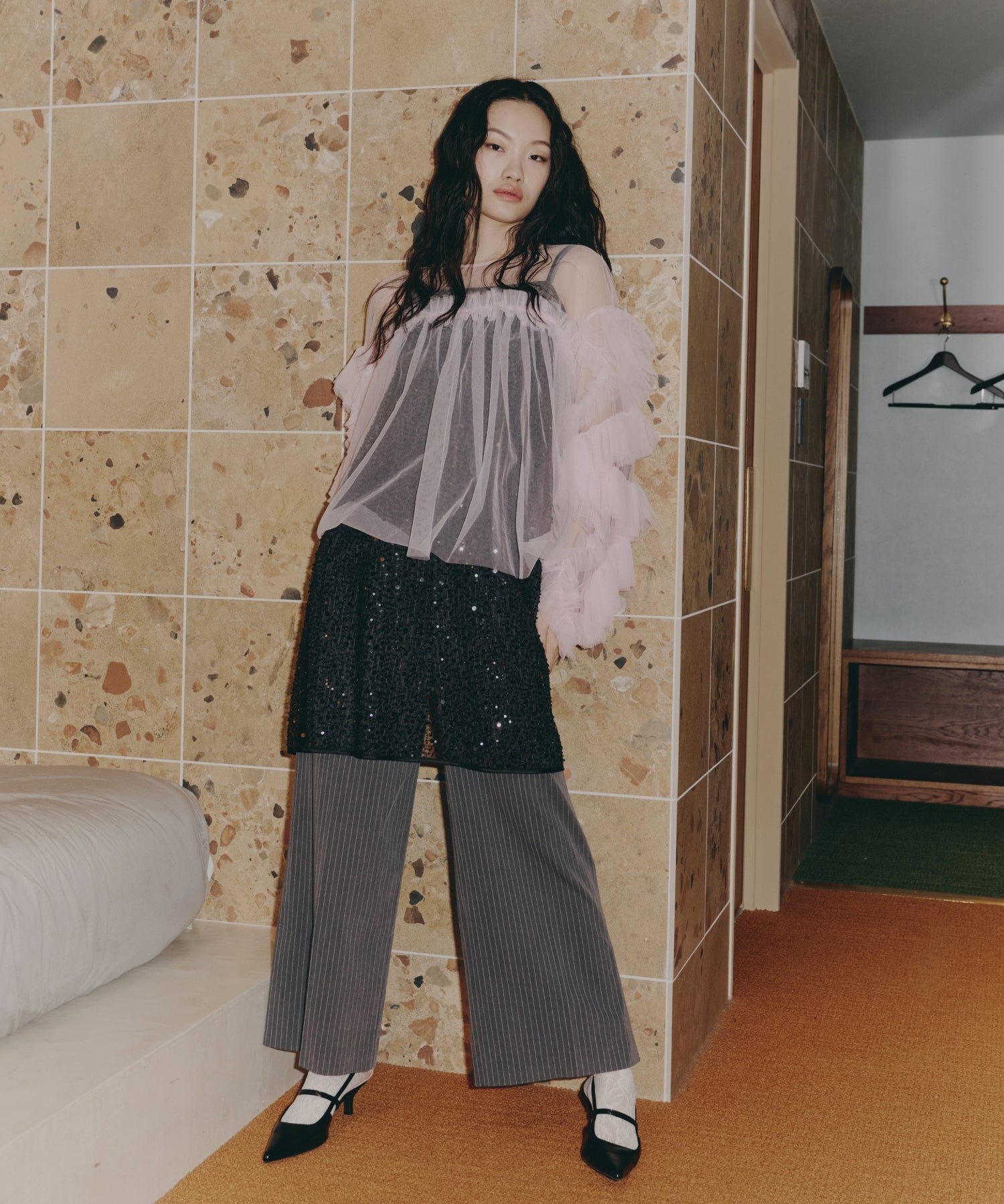 PINSTRIPE ALL IN ONE DRESS