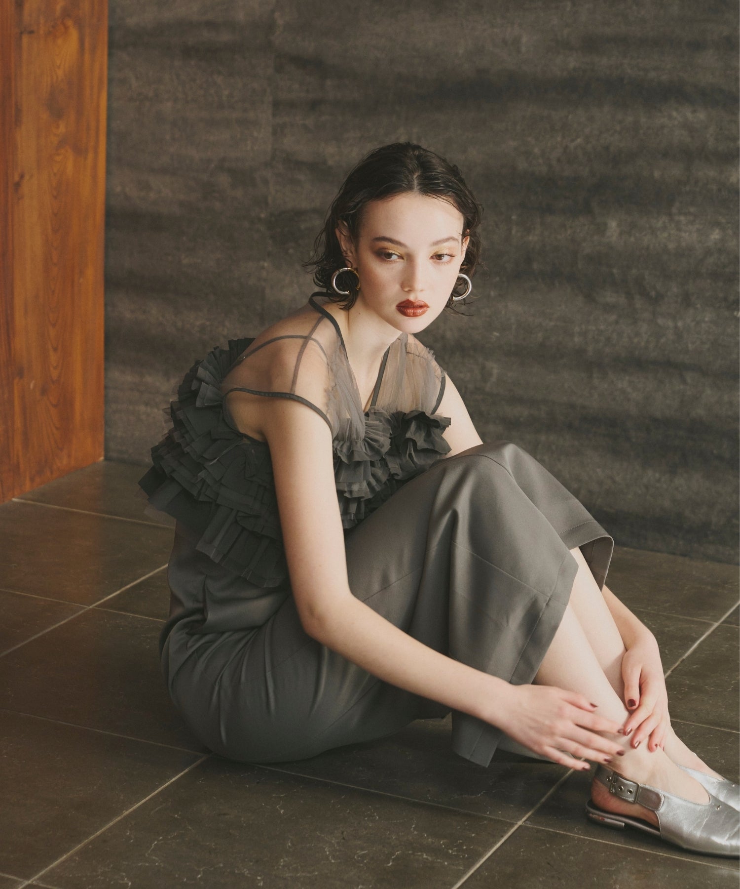 TAFFETA TULLE VEST SET DRESS