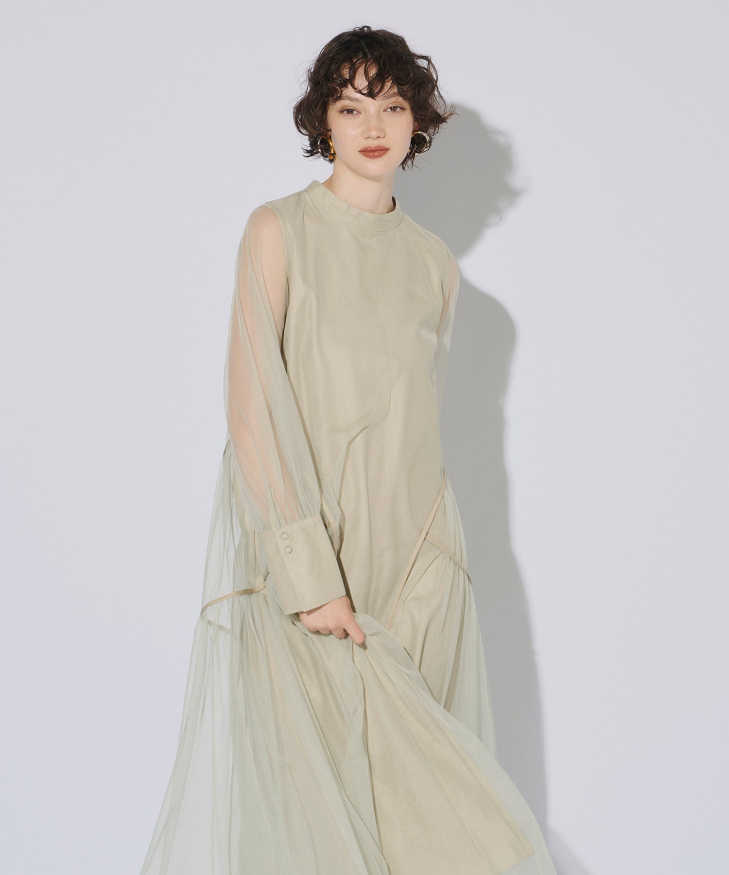 PIPING TULLE DRESS