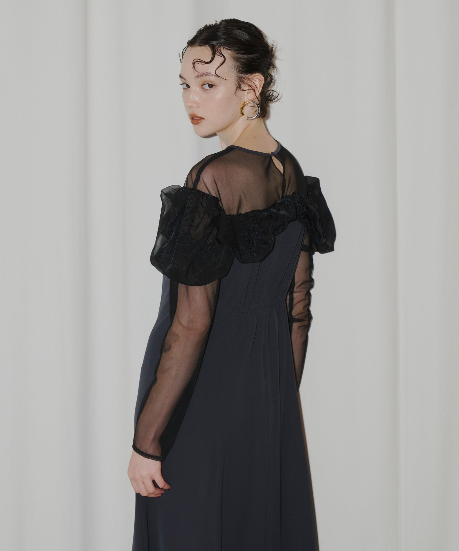 【ANDRESD】frills flare dress FRILLS FLARE DRESS