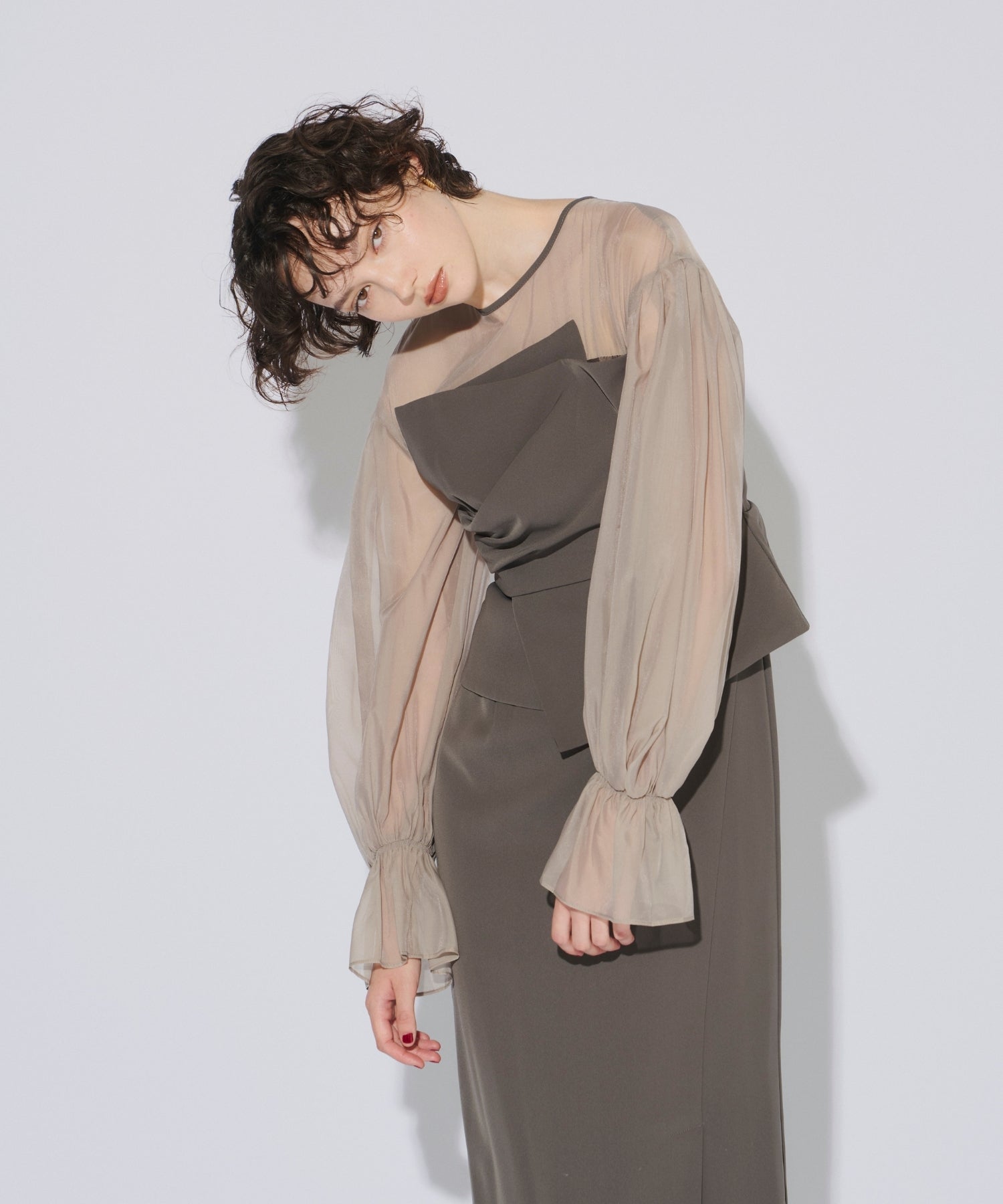 DRAPED BUSTIER DRESS