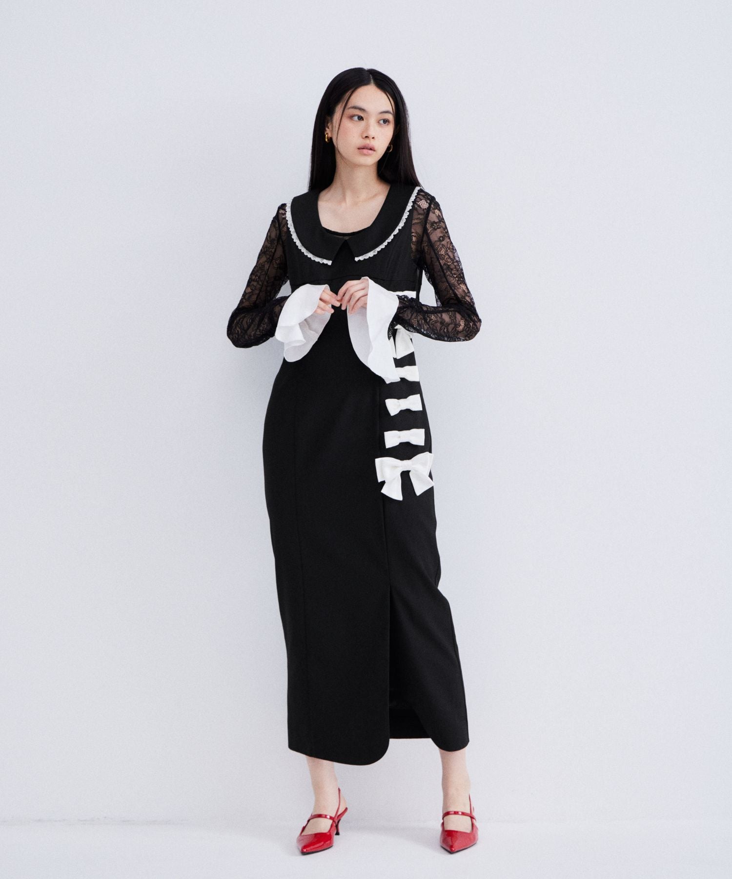 MIXED RIBBON LINE DRESS