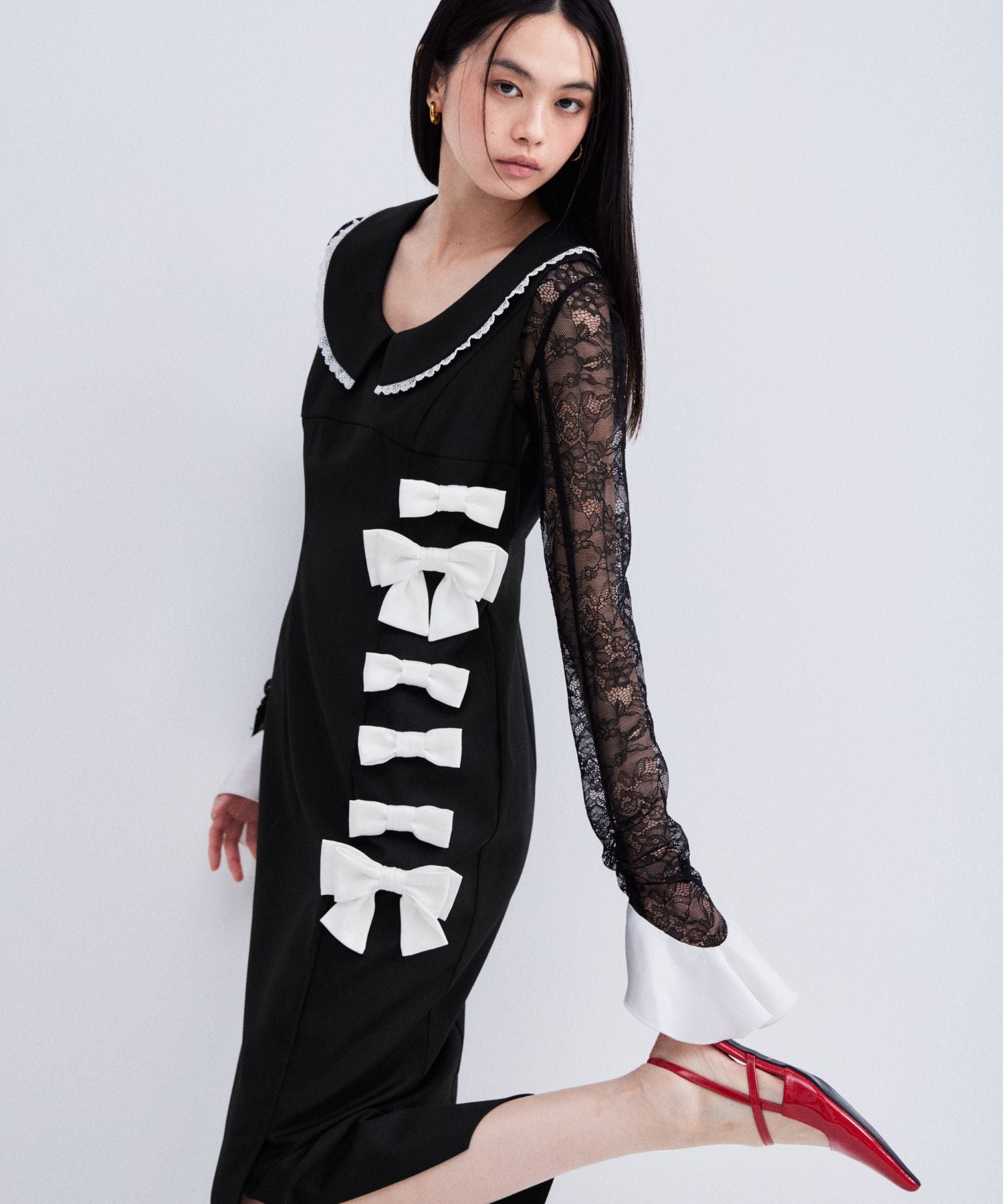 MIXED RIBBON LINE DRESS
