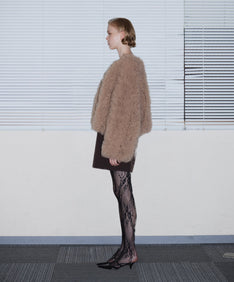 VOLUME TULLE JACKET  ベージュ 横全身