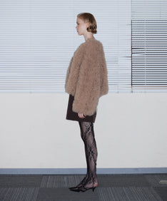 VOLUME TULLE JACKET  ベージュ 横全身