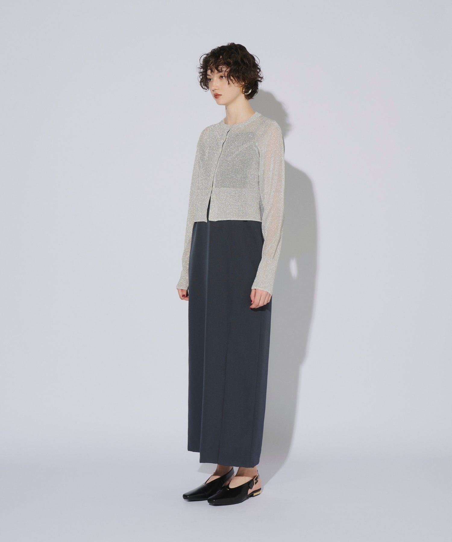 GLITTER CREW NECK CARDIGAN