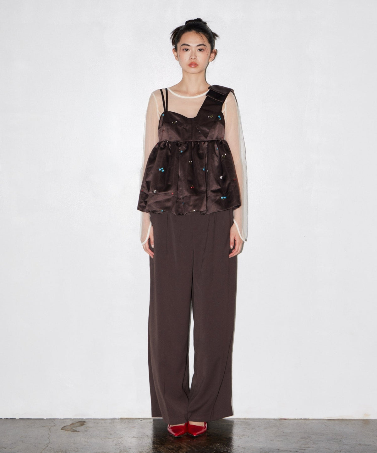 【POPUP】DOT SHEER TOPS