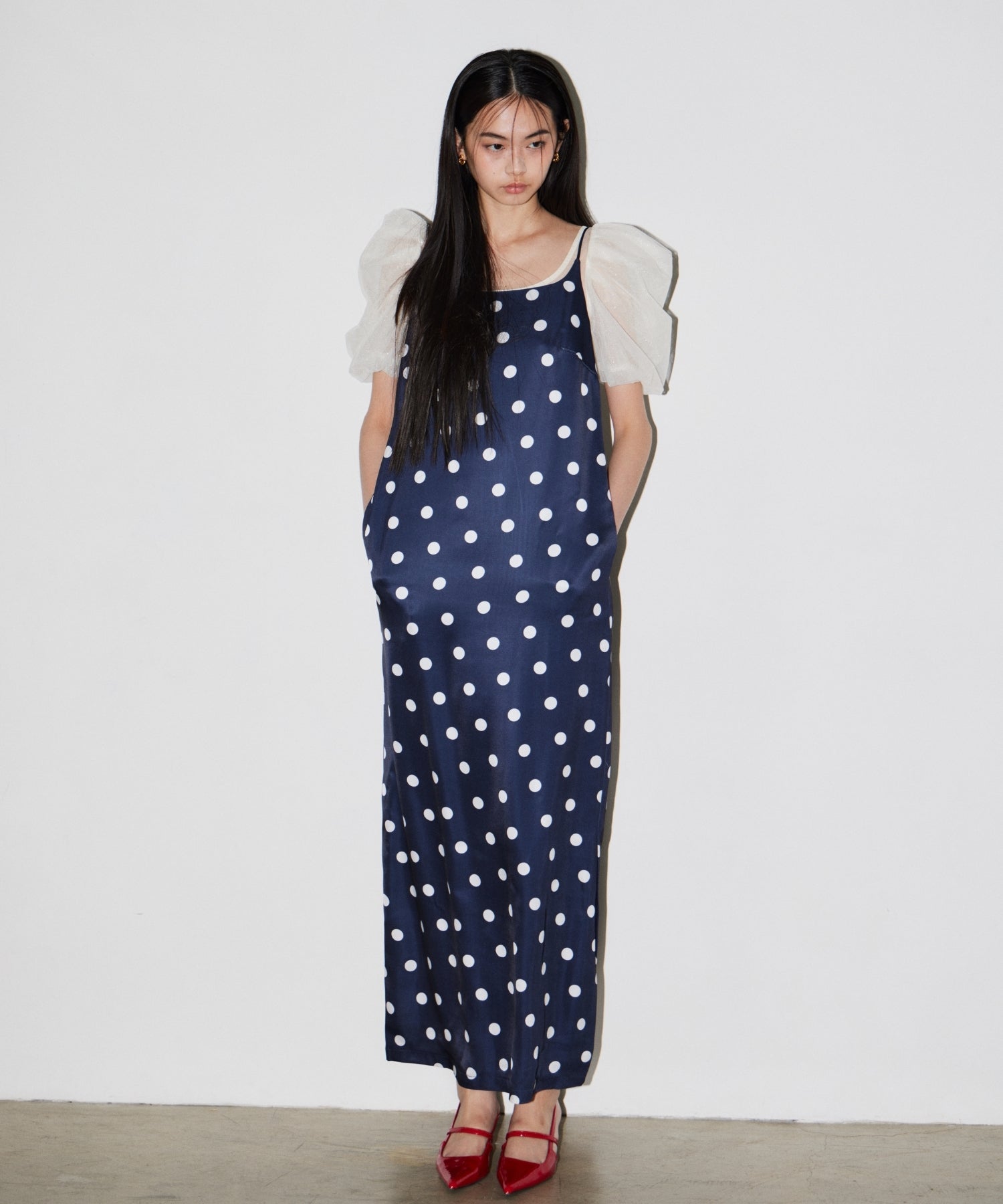 【POPUP】MINIMAL DOT SATIN DRESS