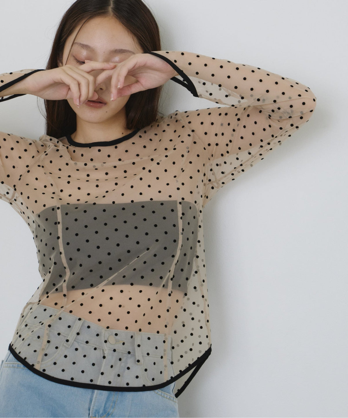 【POPUP】DOT SHEER TOPS