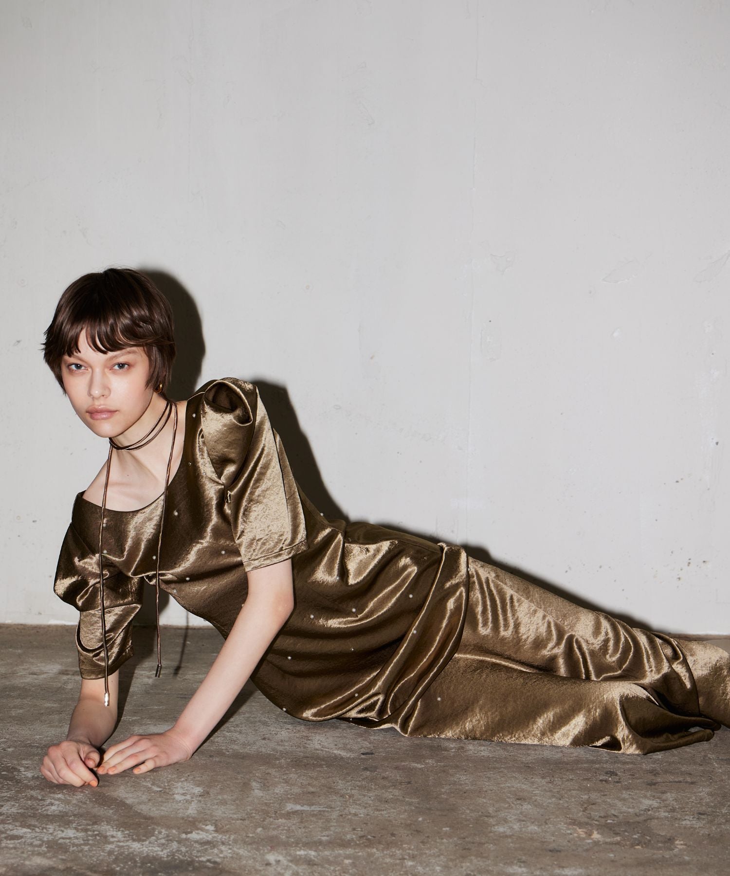 PEARL GLOW SATIN DRESS