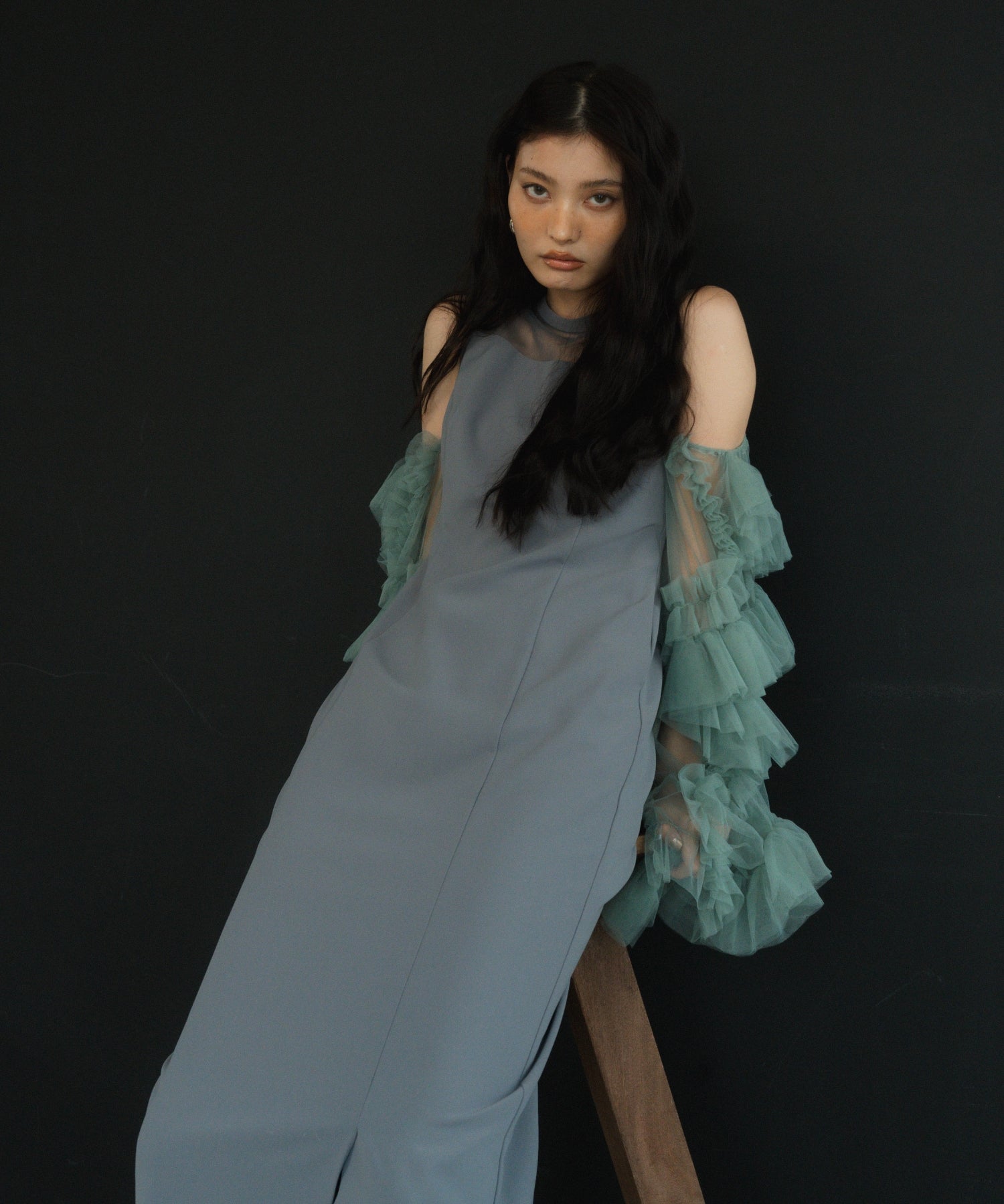 DETACHED SLEEVE DRESS
