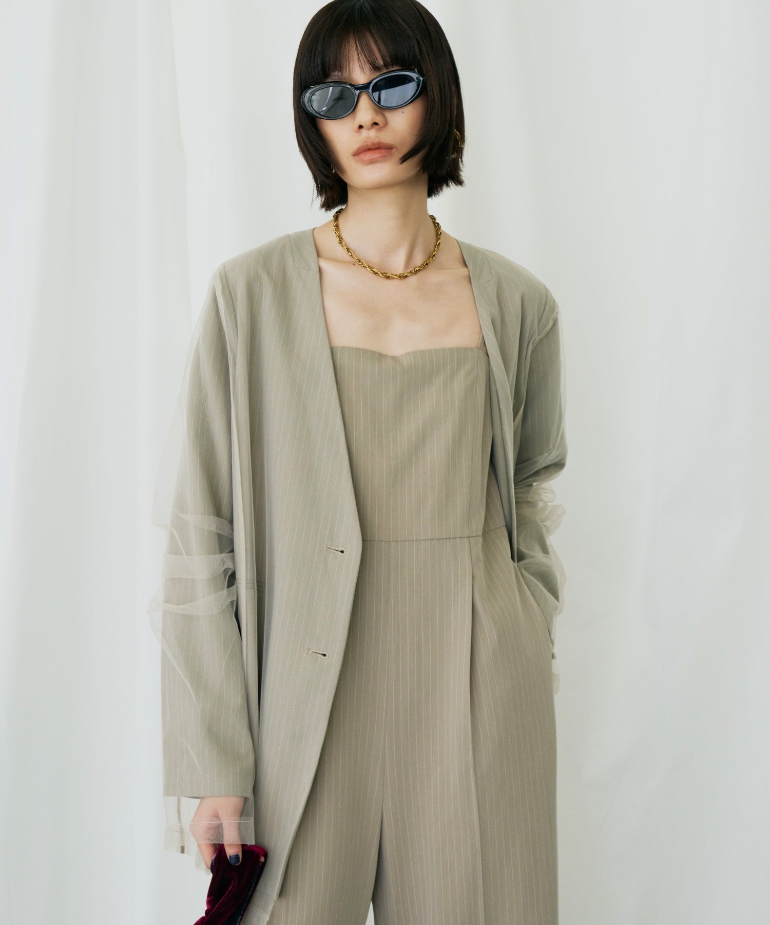 PINSTRIPE ALL IN ONE DRESS