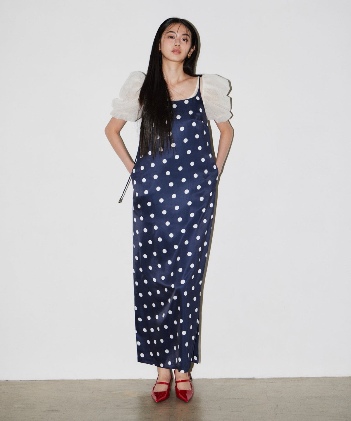 【POPUP】MINIMAL DOT SATIN DRESS