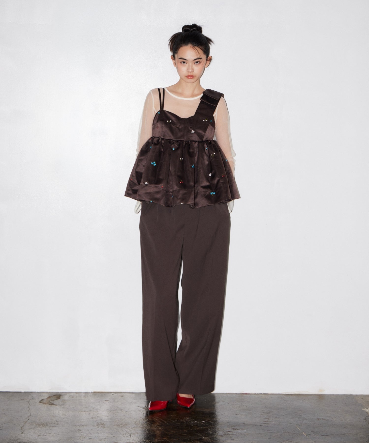 【POPUP】DOT SHEER TOPS