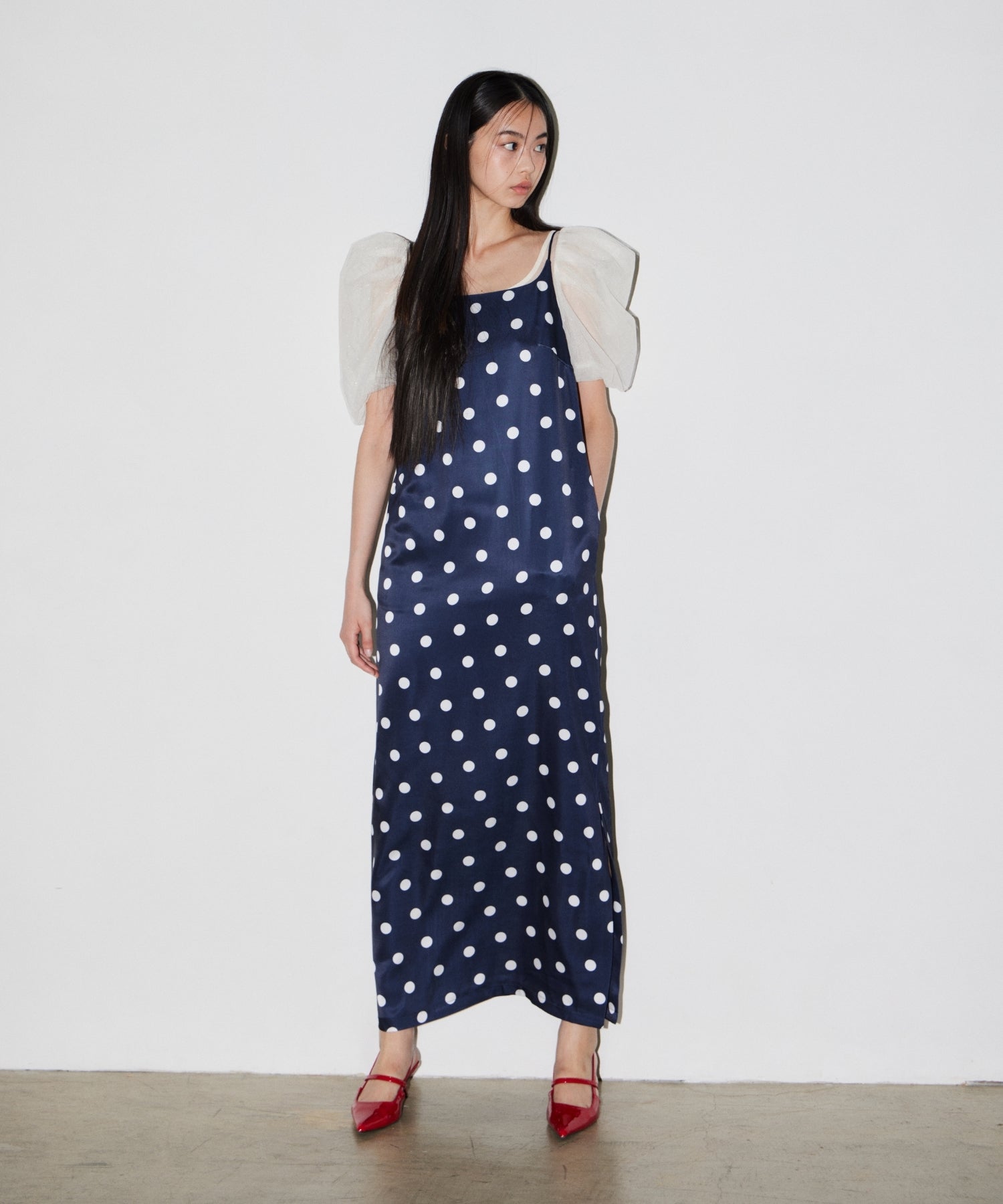 【POPUP】MINIMAL DOT SATIN DRESS