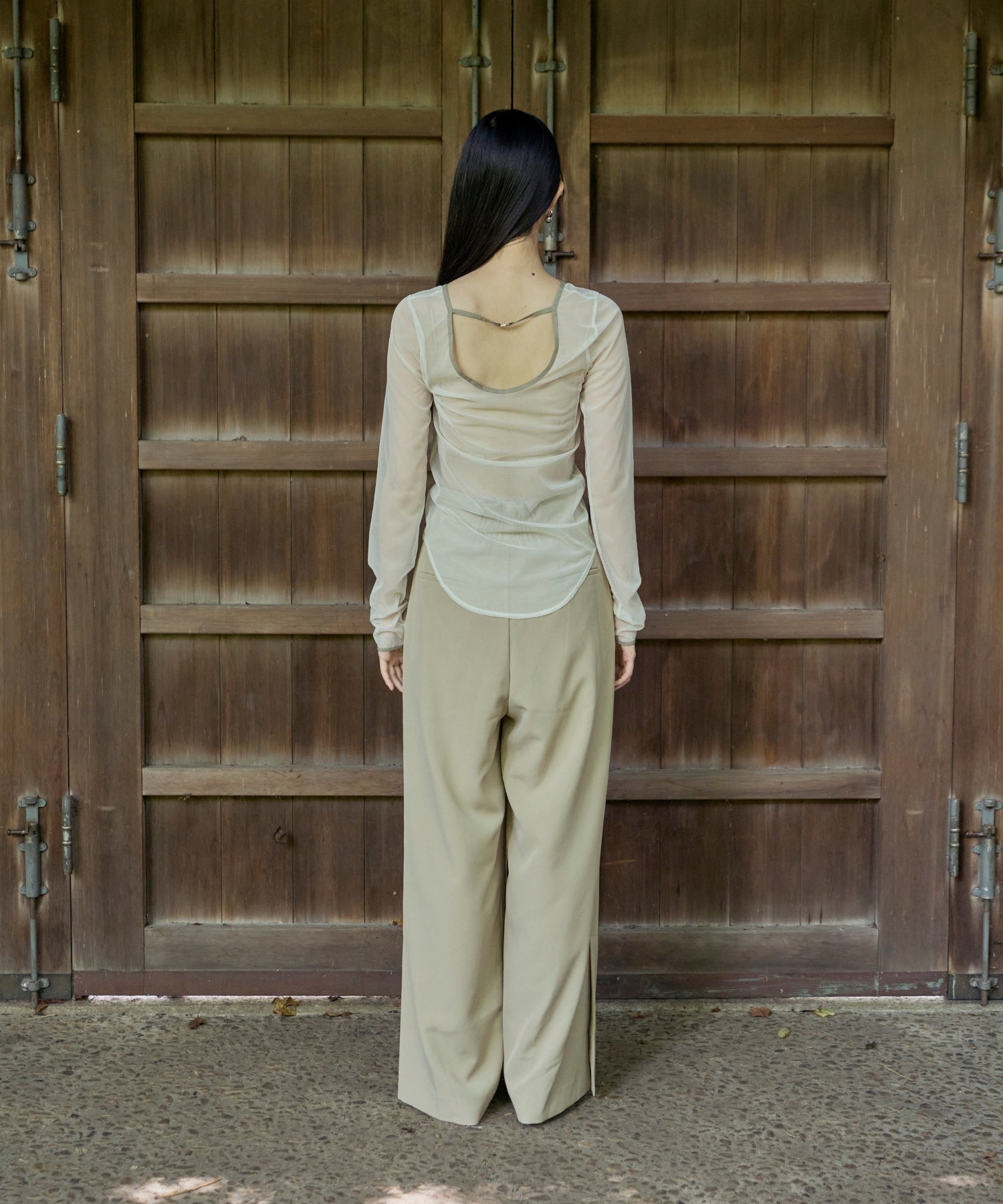 SHIRRING GATHER SETUP DRESS