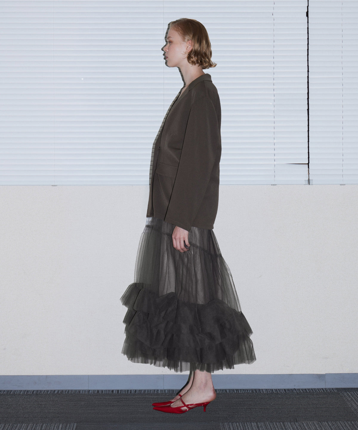 VOLUME TULLE JACKET SET DRESS