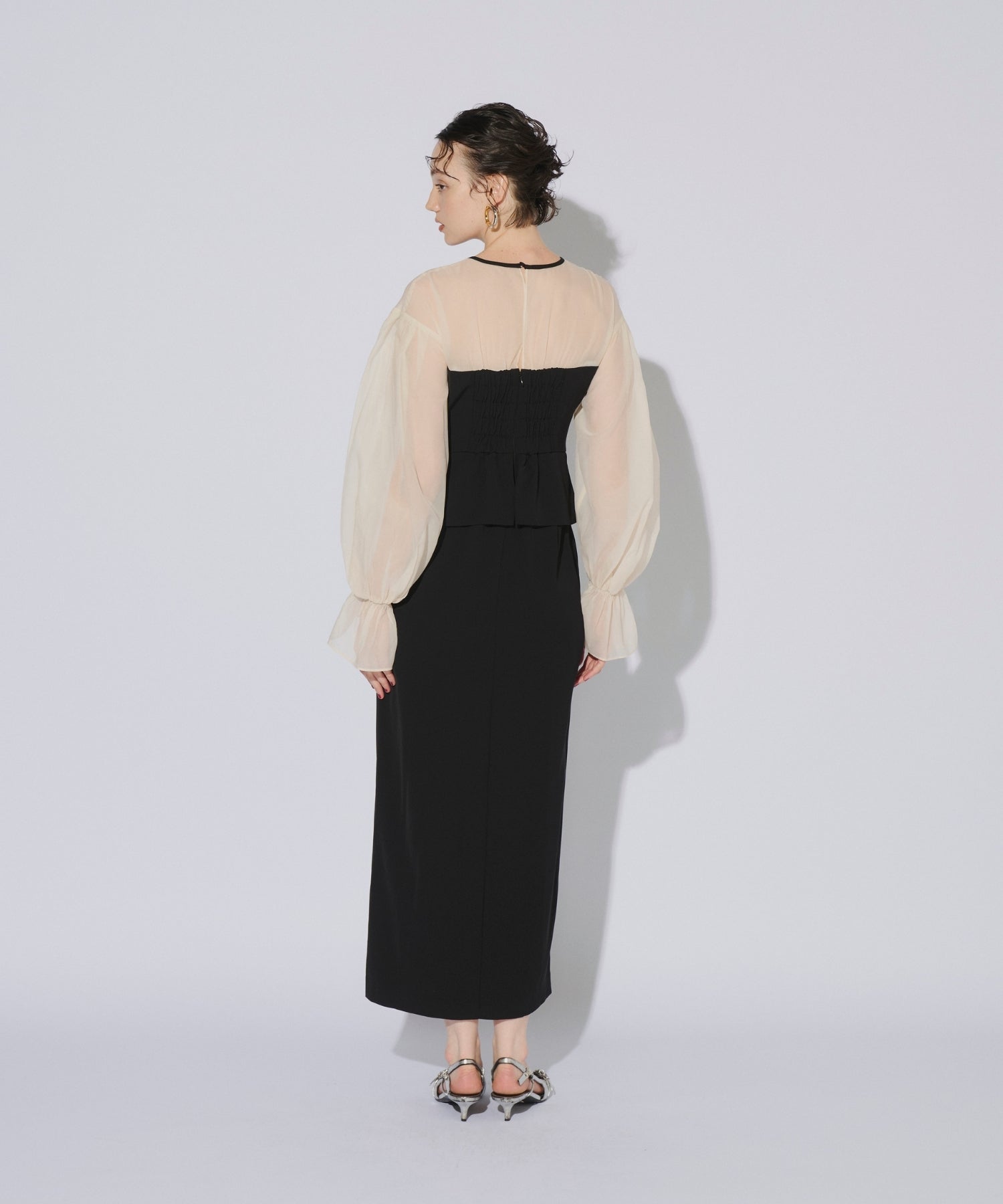 DRAPED BUSTIER DRESS