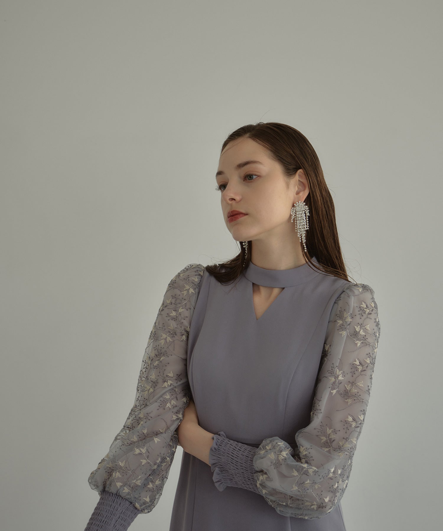 SLEEVE EMBROIDERY DRESS