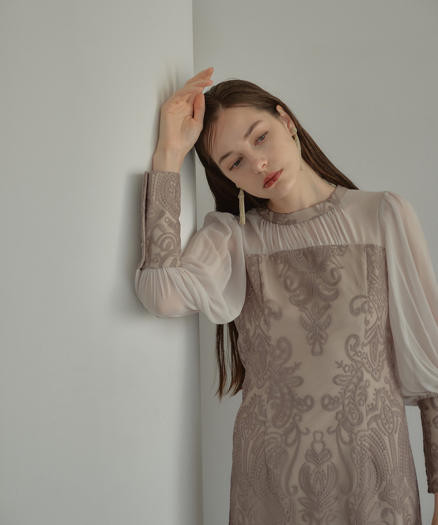 DAMASK GATHER DRESS