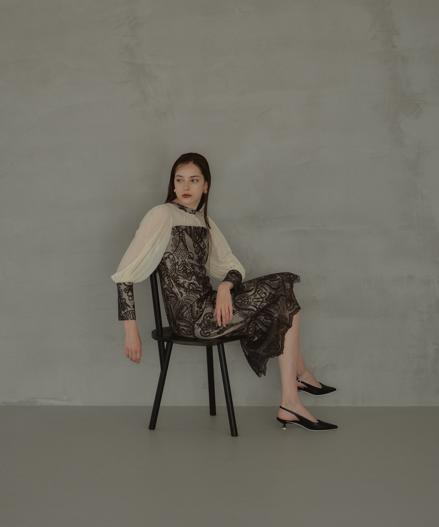 DAMASK GATHER DRESS