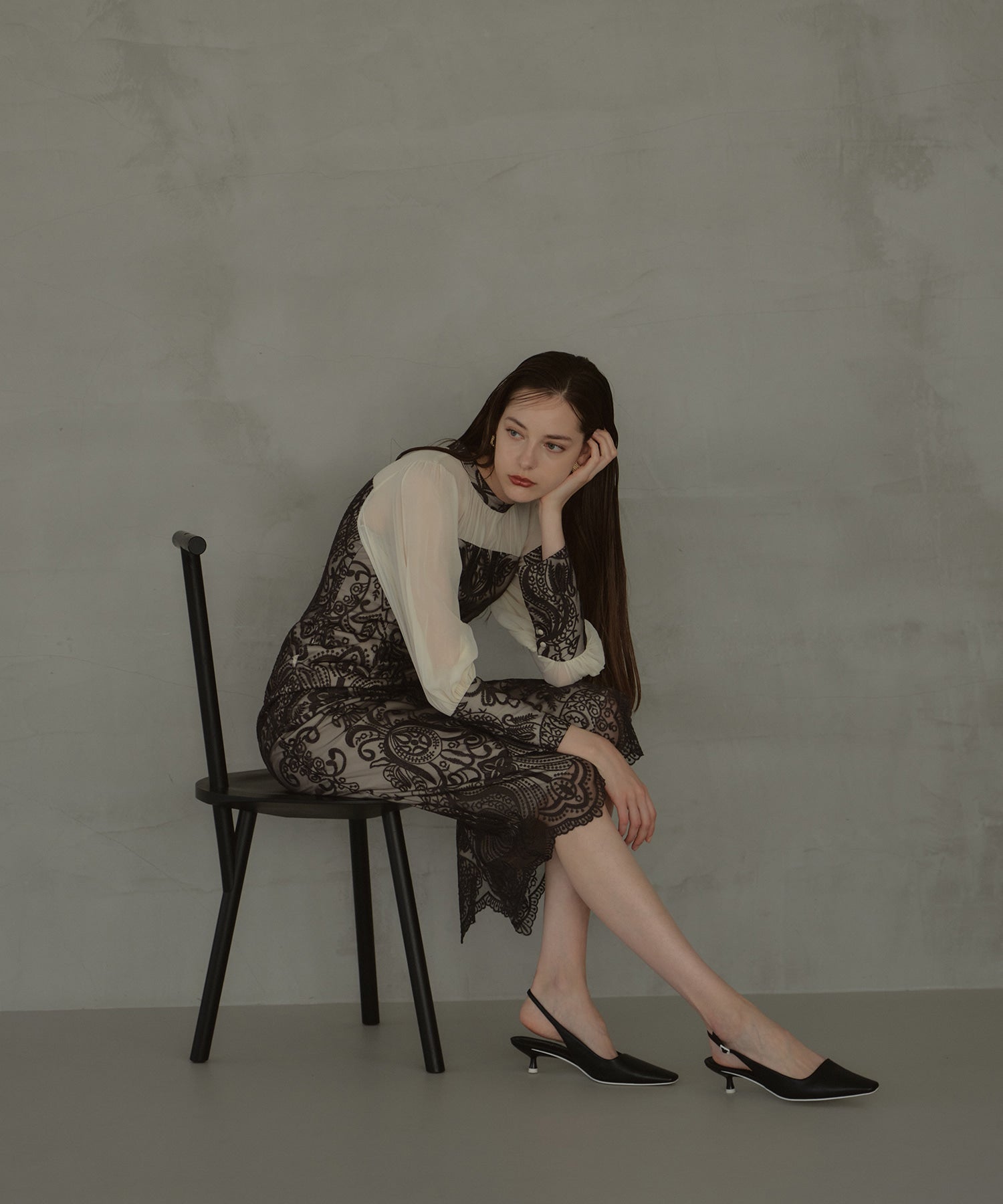 DAMASK GATHER DRESS