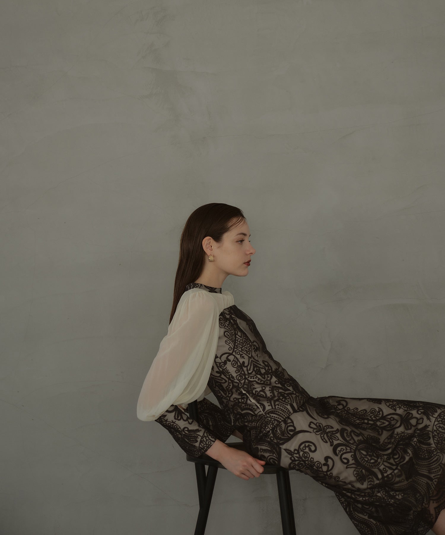 DAMASK GATHER DRESS