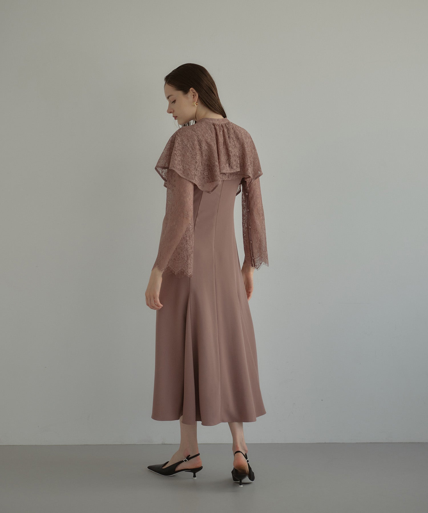 LAYERED CAPE DRESS