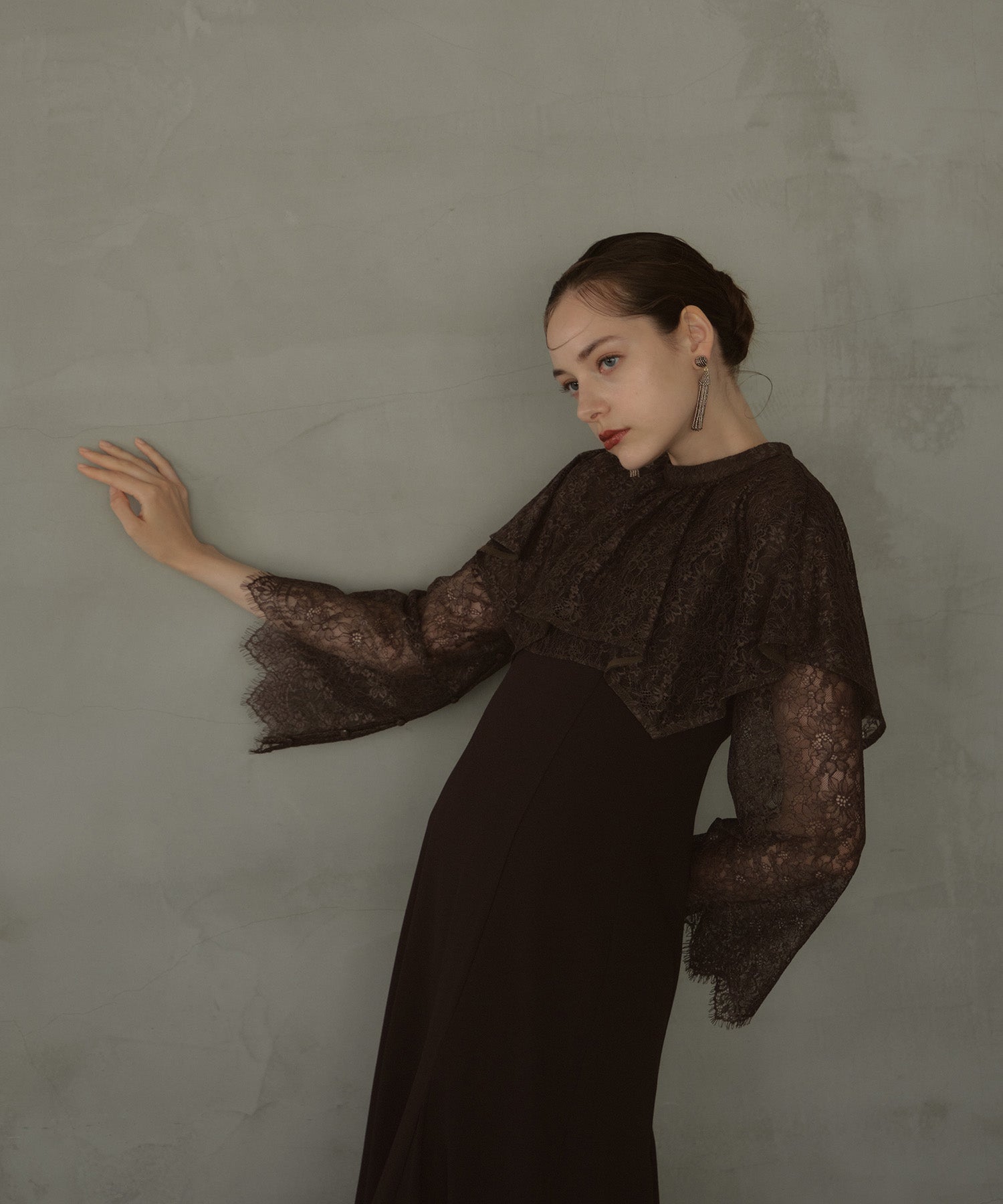 LAYERED CAPE DRESS