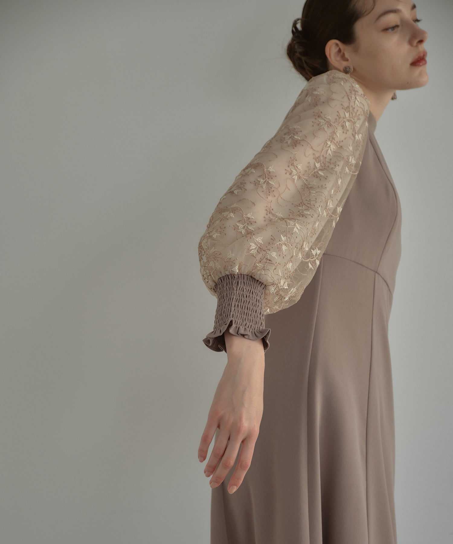 SLEEVE EMBROIDERY DRESS