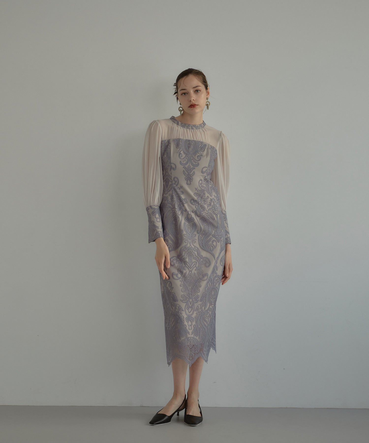 DAMASK GATHER DRESS