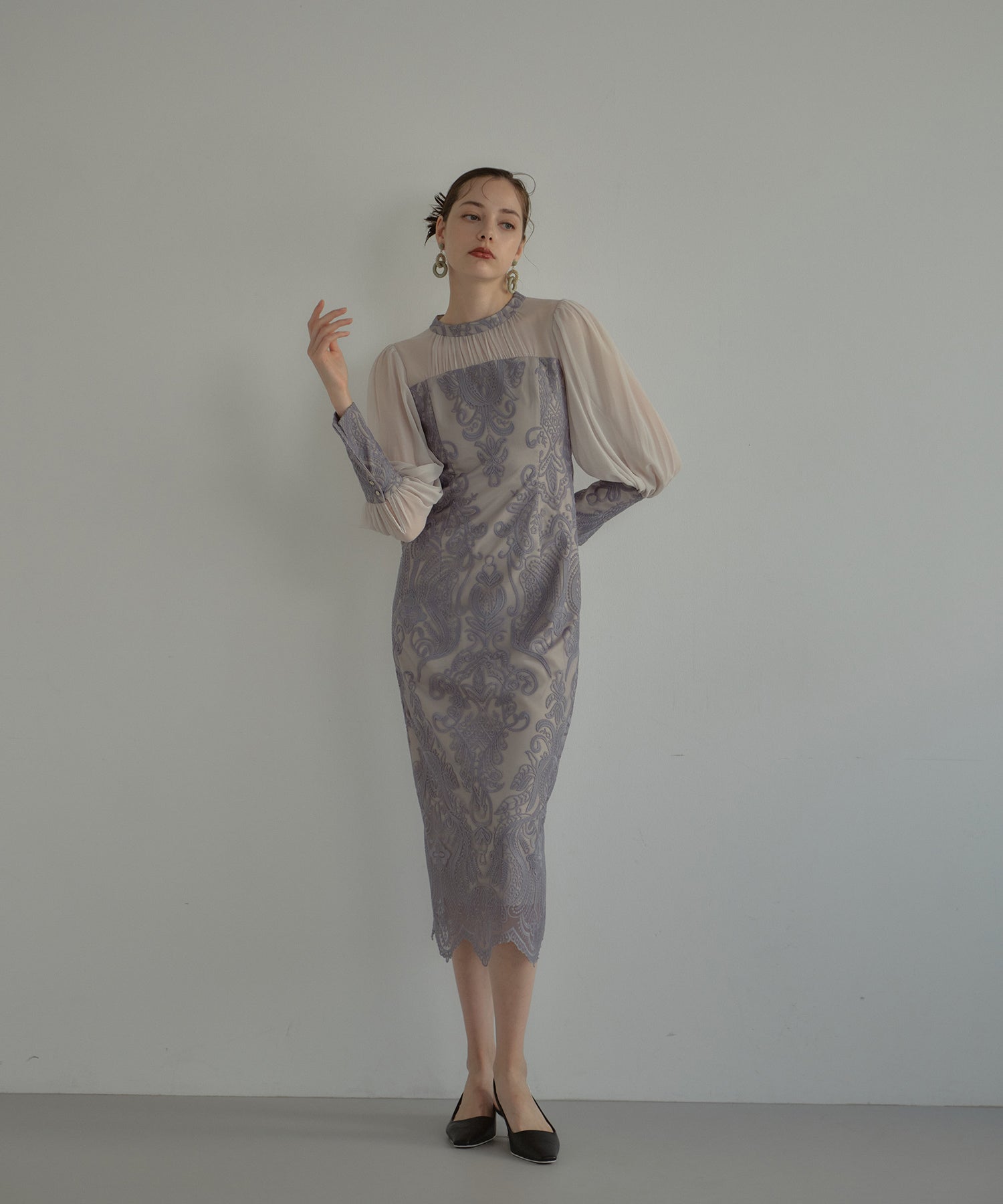 DAMASK GATHER DRESS