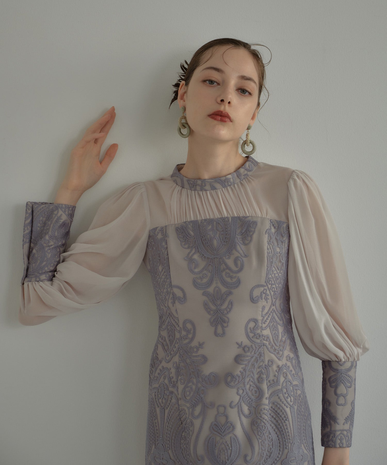 DAMASK GATHER DRESS