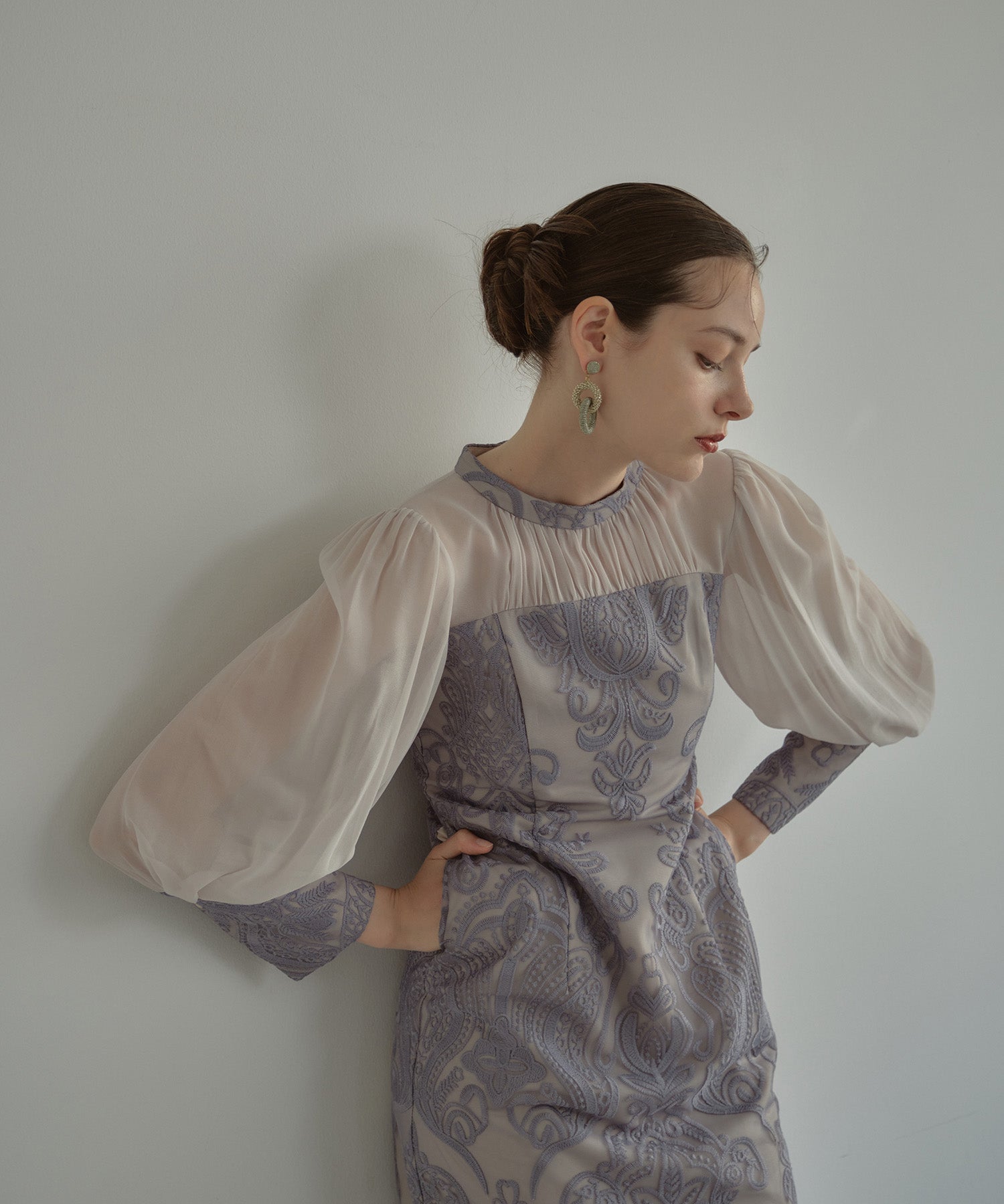 DAMASK GATHER DRESS
