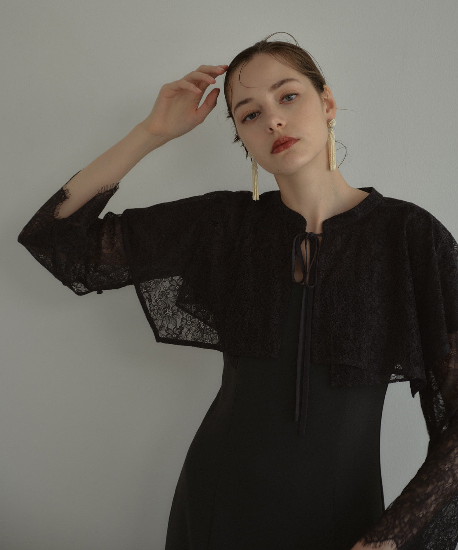 LAYERED CAPE DRESS
