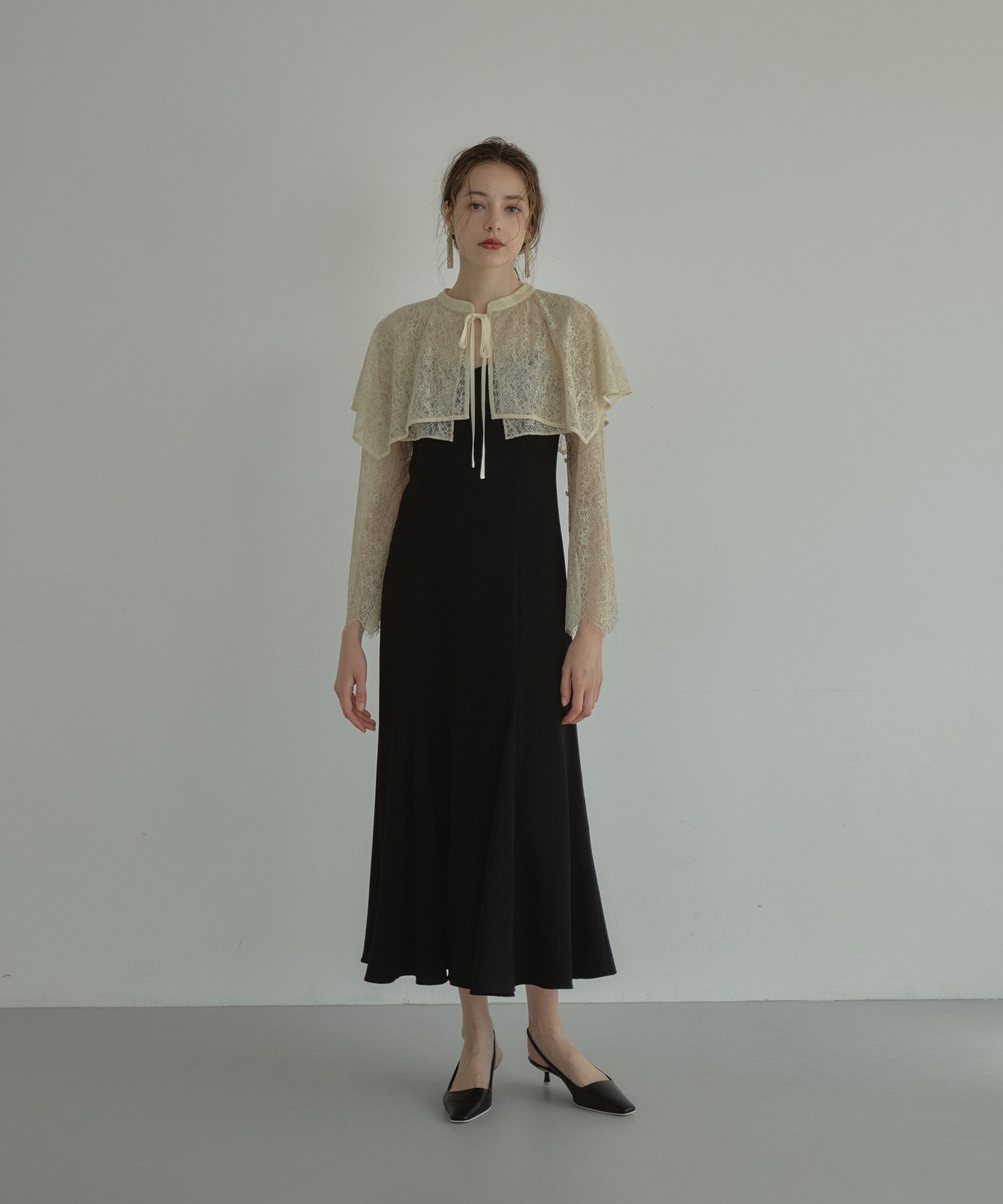 LAYERED CAPE DRESS