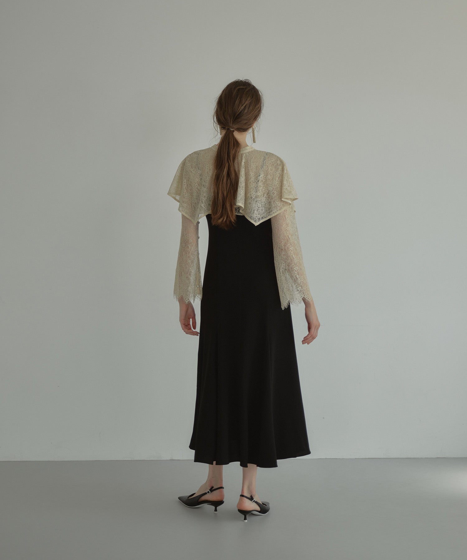 LAYERED CAPE DRESS