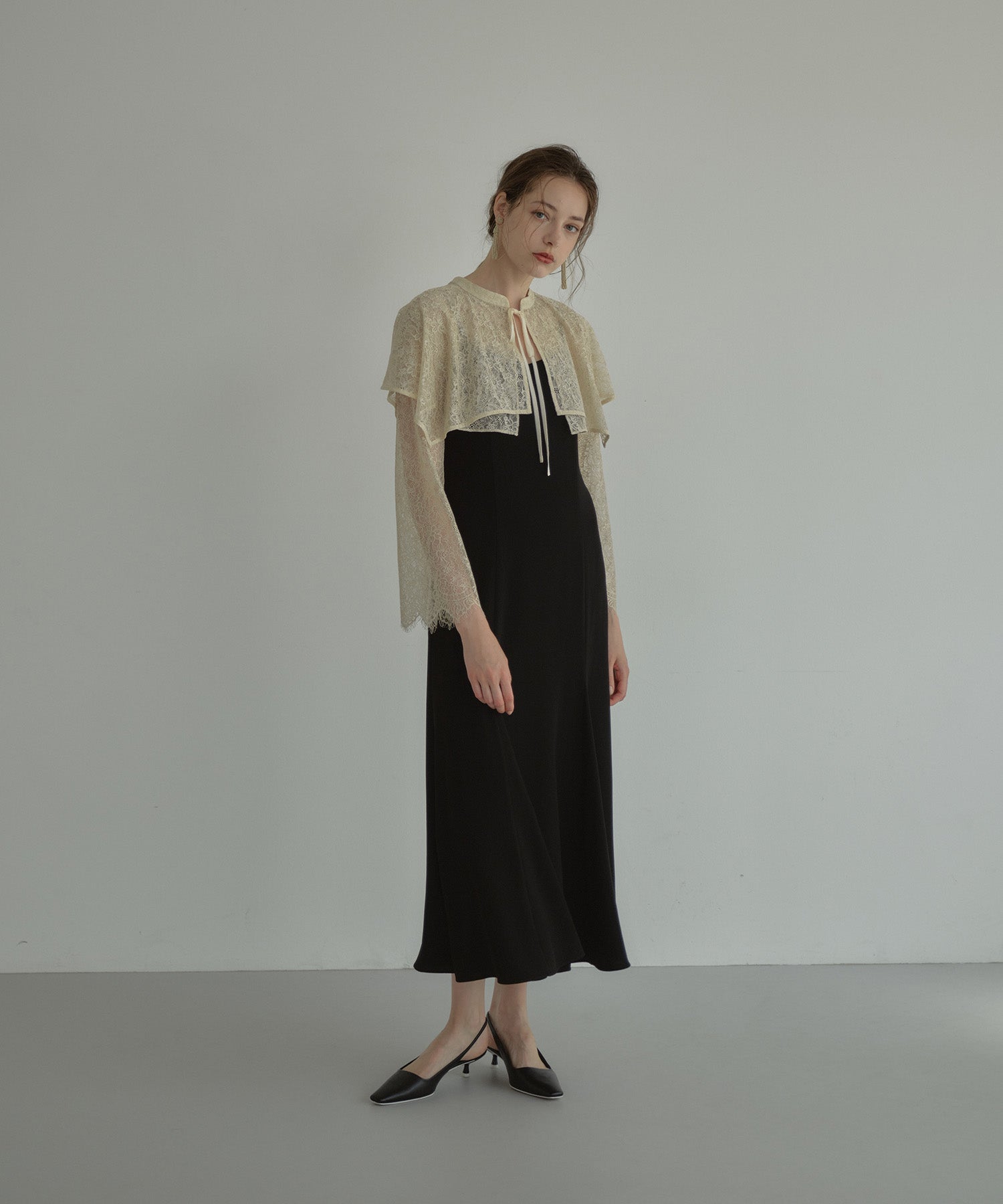 LAYERED CAPE DRESS