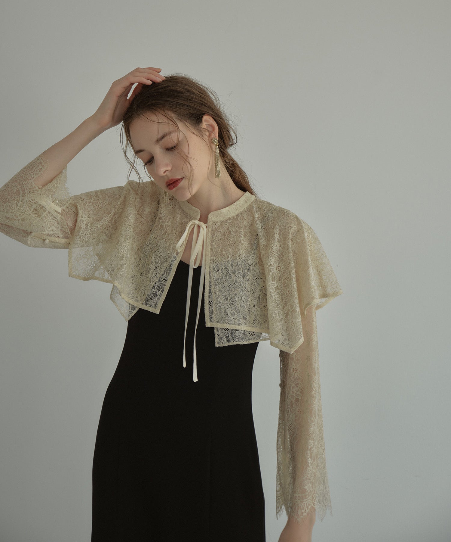 LAYERED CAPE DRESS