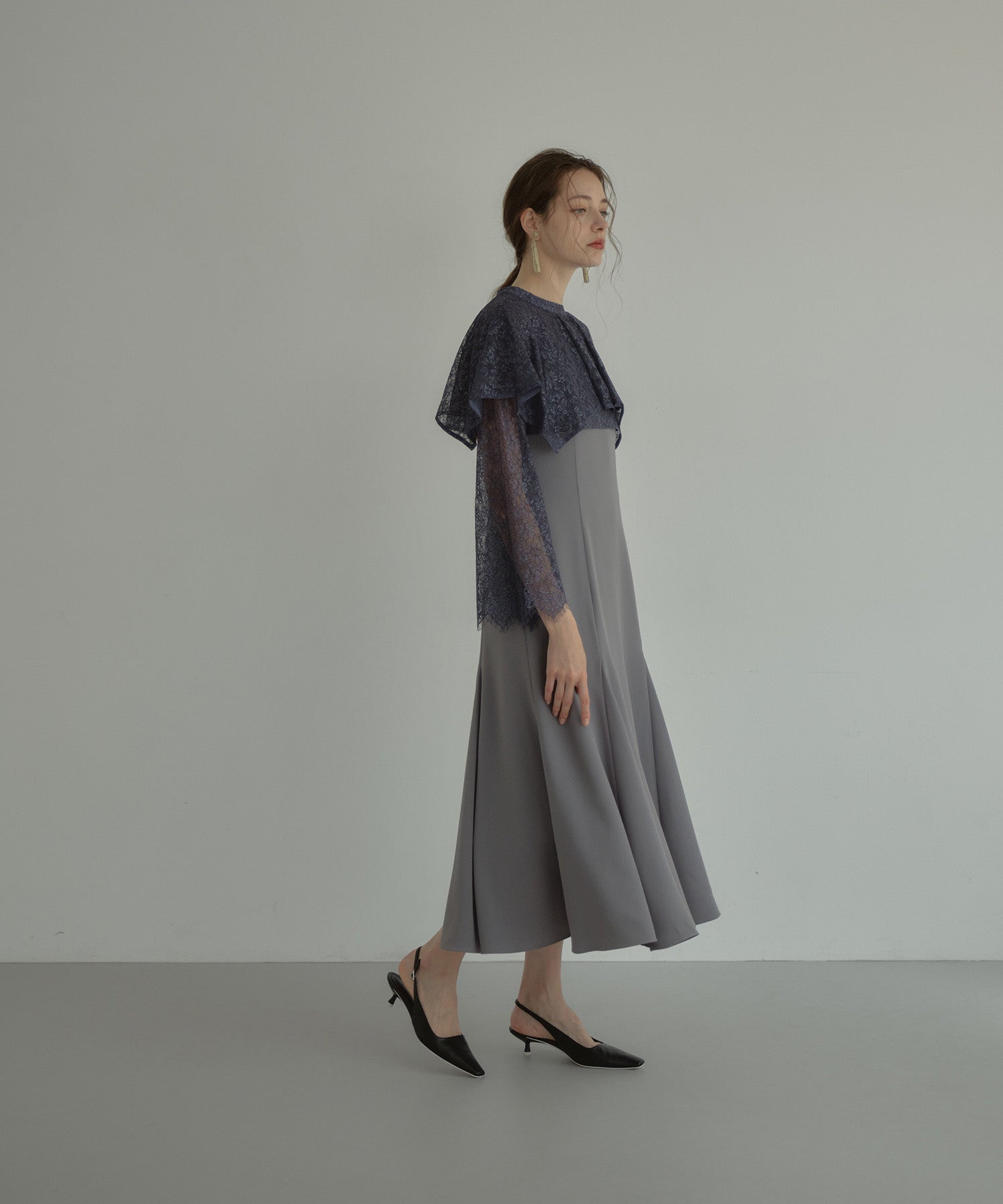 LAYERED CAPE DRESS
