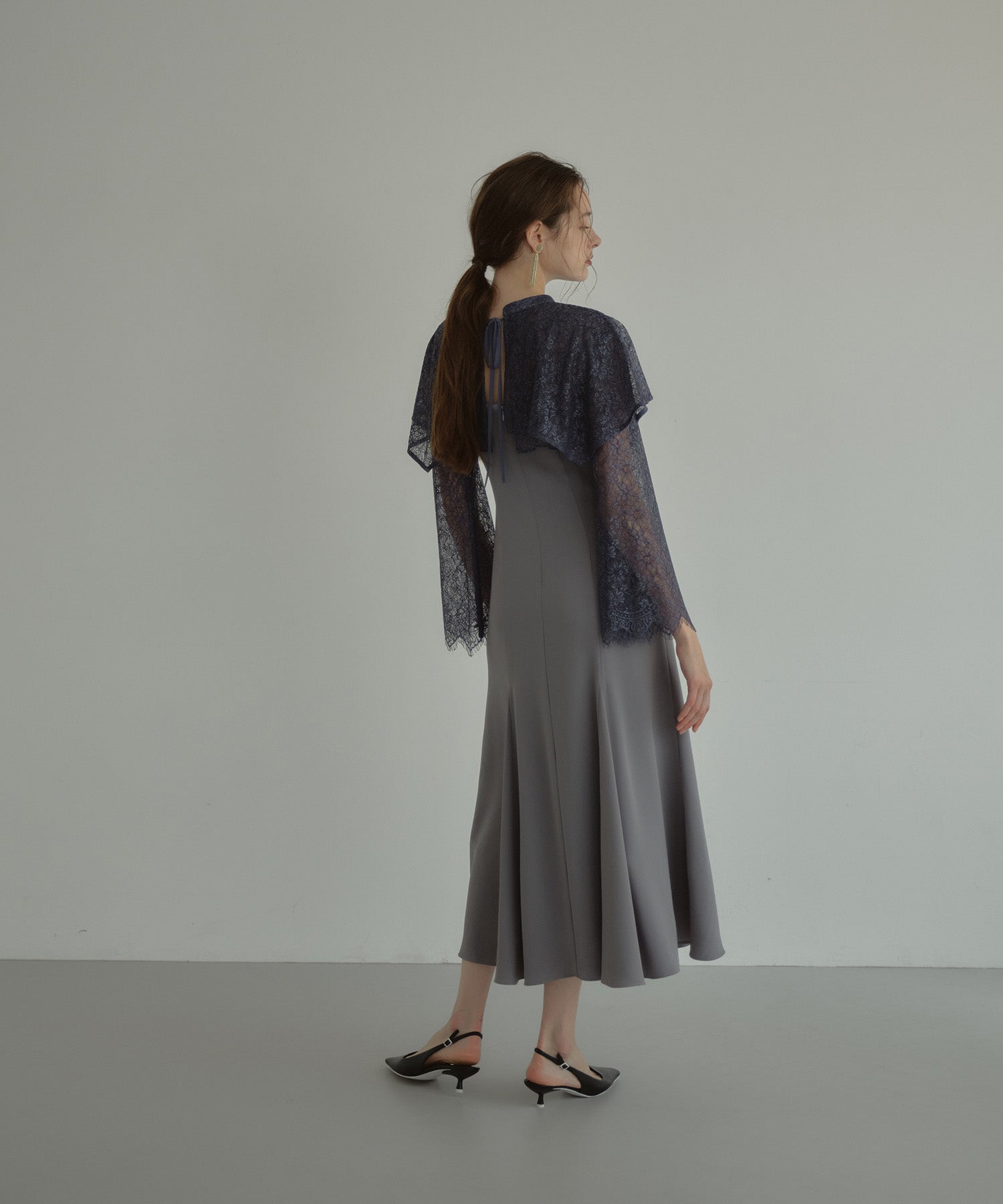 LAYERED CAPE DRESS