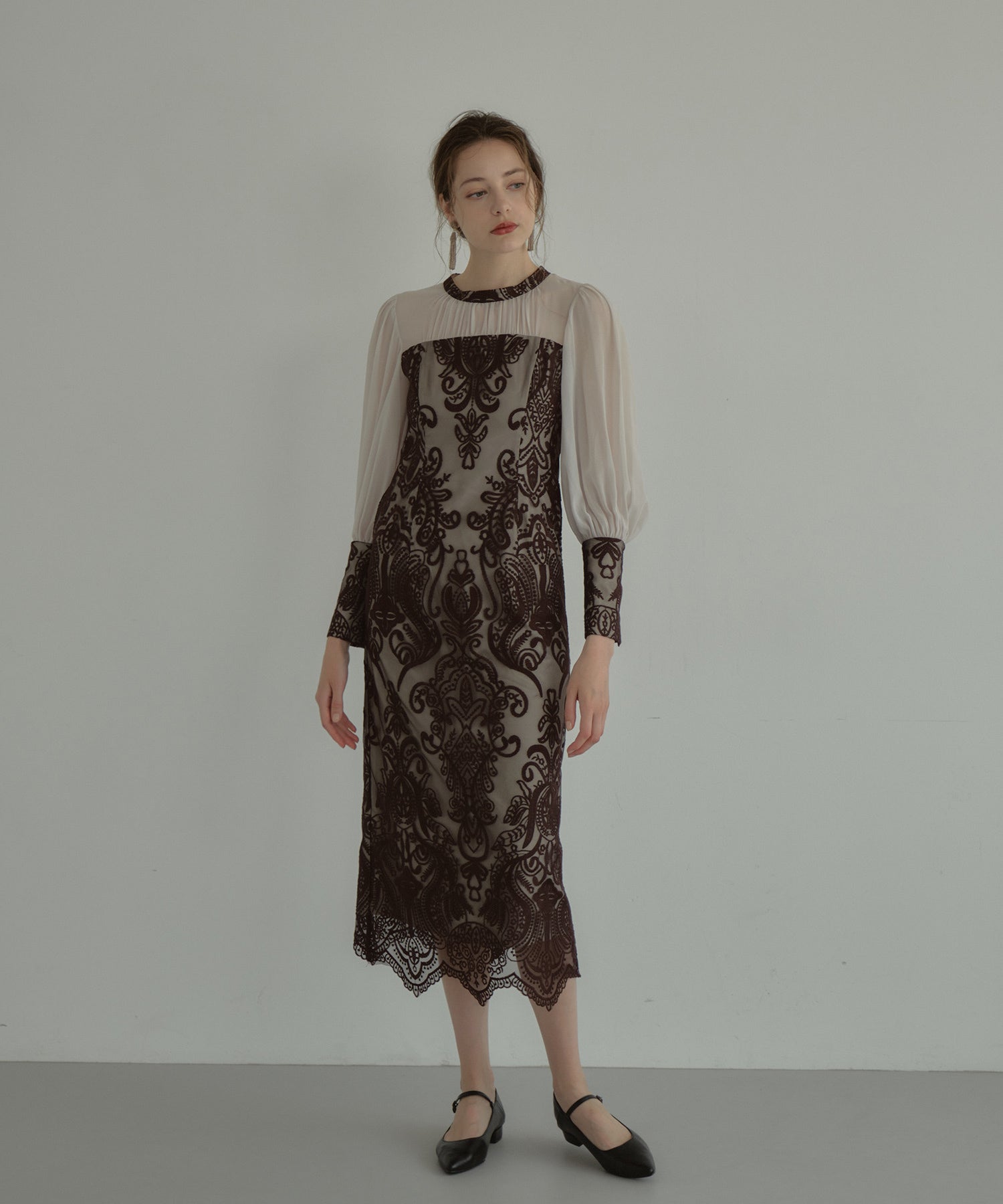 DAMASK GATHER DRESS