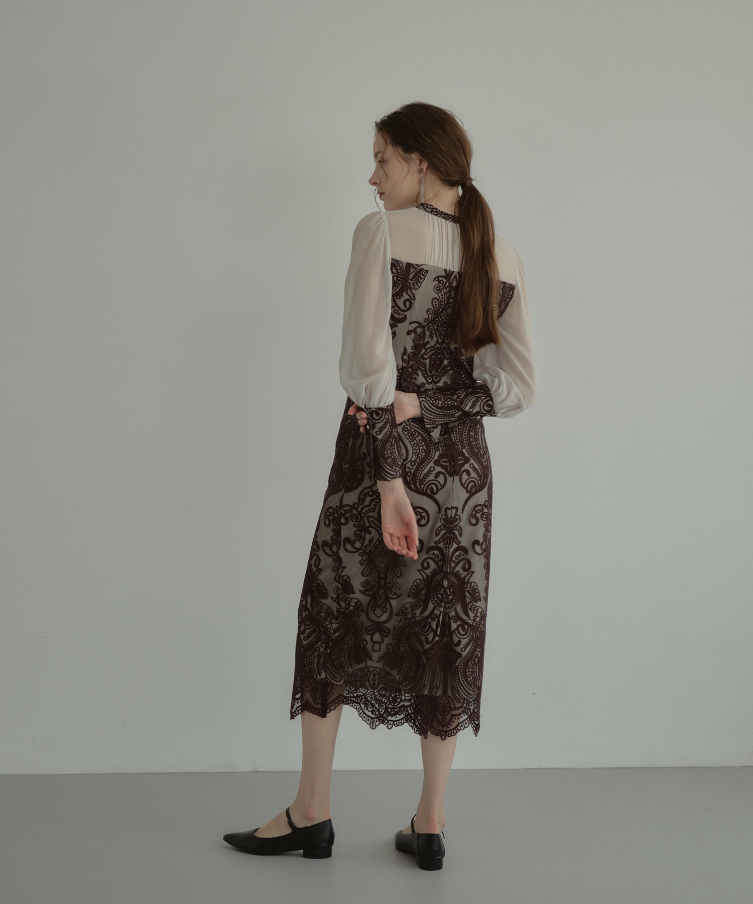 DAMASK GATHER DRESS