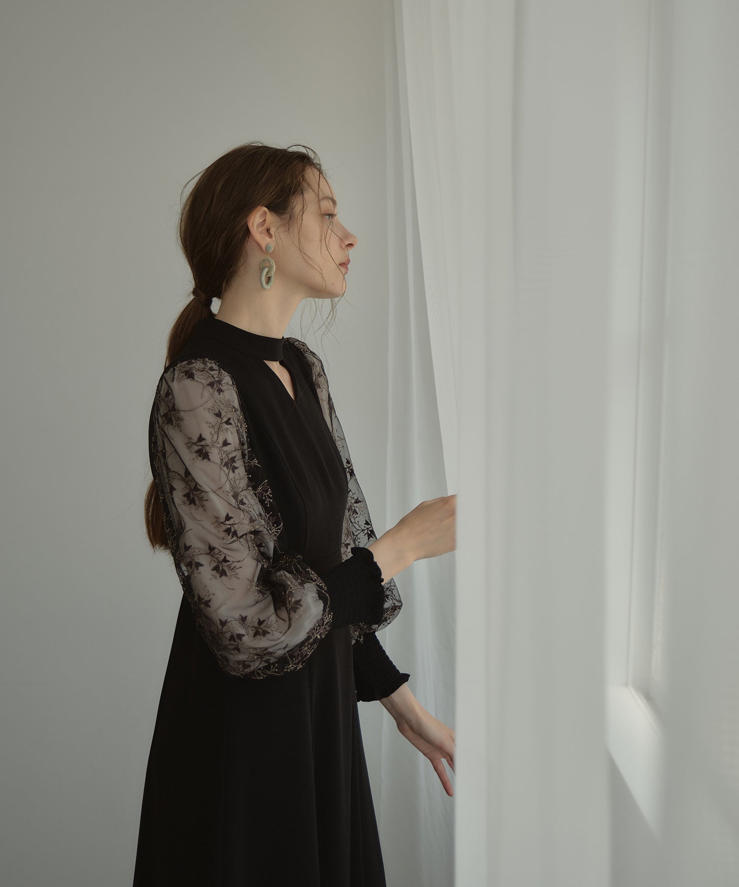 SLEEVE EMBROIDERY DRESS